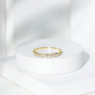 Bezel Set Round Diamond Half Eternity Ring Natural - ( HI-SI ) - Rosec Jewels
