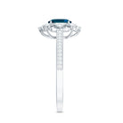 4X6mm Oval Cut London Blue Topaz Vintage Engagement Ring with Diamond AAA - Rosec Jewels