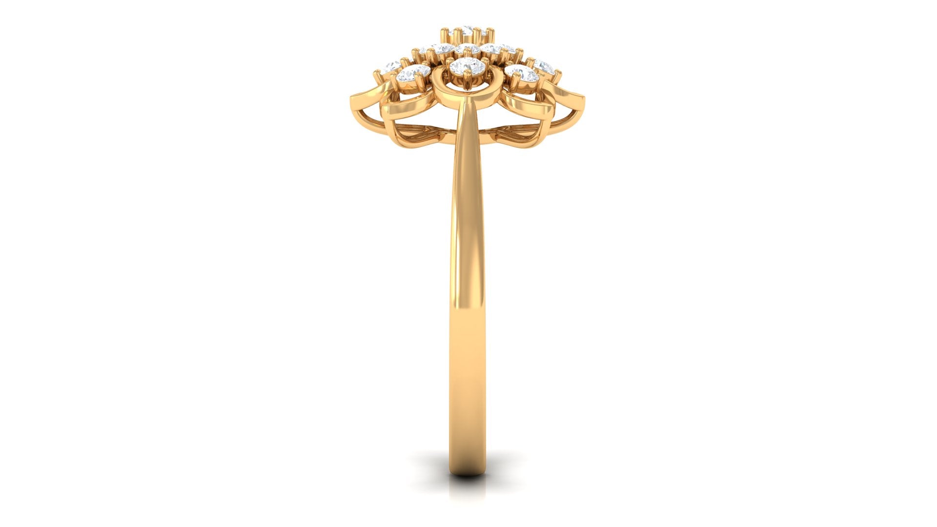 Certified Natural Diamond Flower Engagement Ring Natural - ( HI-SI ) - Rosec Jewels