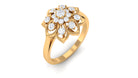 Certified Natural Diamond Flower Engagement Ring Natural - ( HI-SI ) - Rosec Jewels