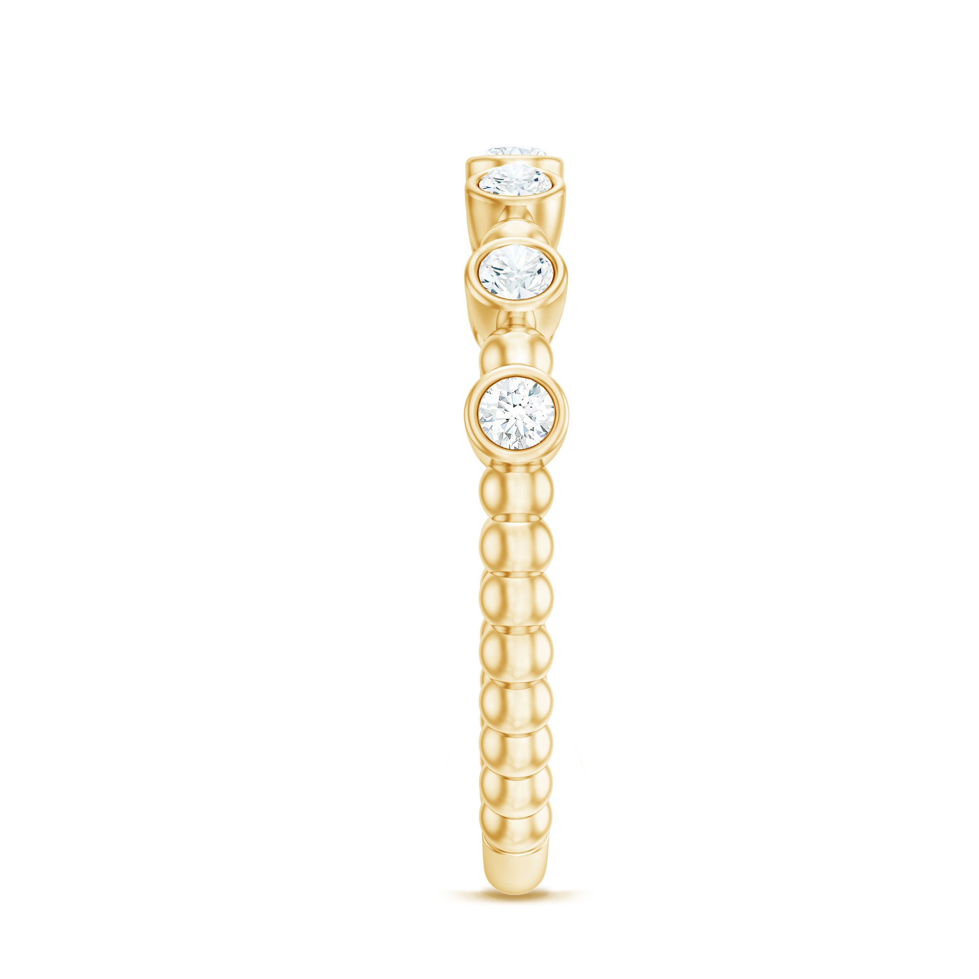 Rosec Jewels-Real Diamond Stackable Eternity Ring with Beaded Details