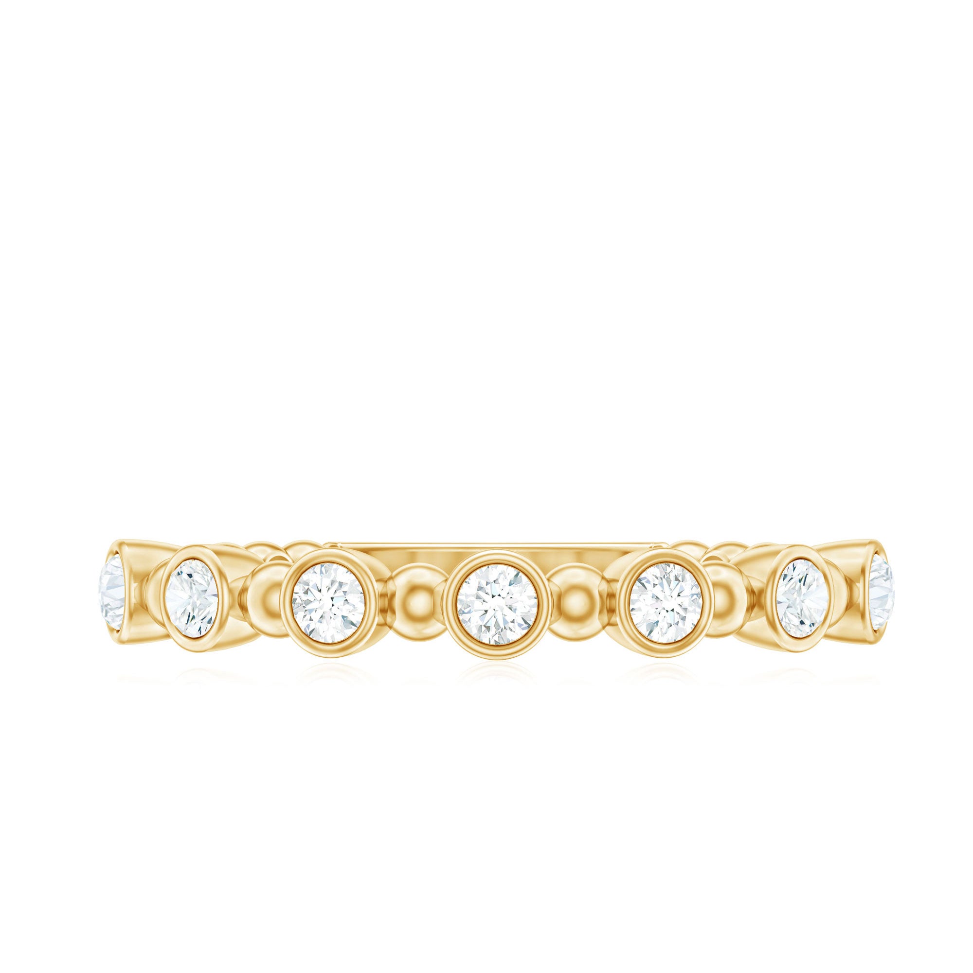 Rosec Jewels-Real Diamond Stackable Eternity Ring with Beaded Details