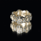 Natural Diamond Flower Wedding Band Ring With Certificate Natural - ( HI-SI ) - Rosec Jewels