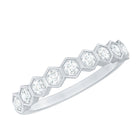 Rosec Jewels-Real Diamond Hexagon Half Eternity Ring for Women