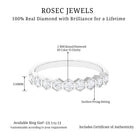 Diamond Half Eternity Ring in Hexagon Shape Frame Diamond - ( HI-SI ) - Color and Clarity - Rosec Jewels
