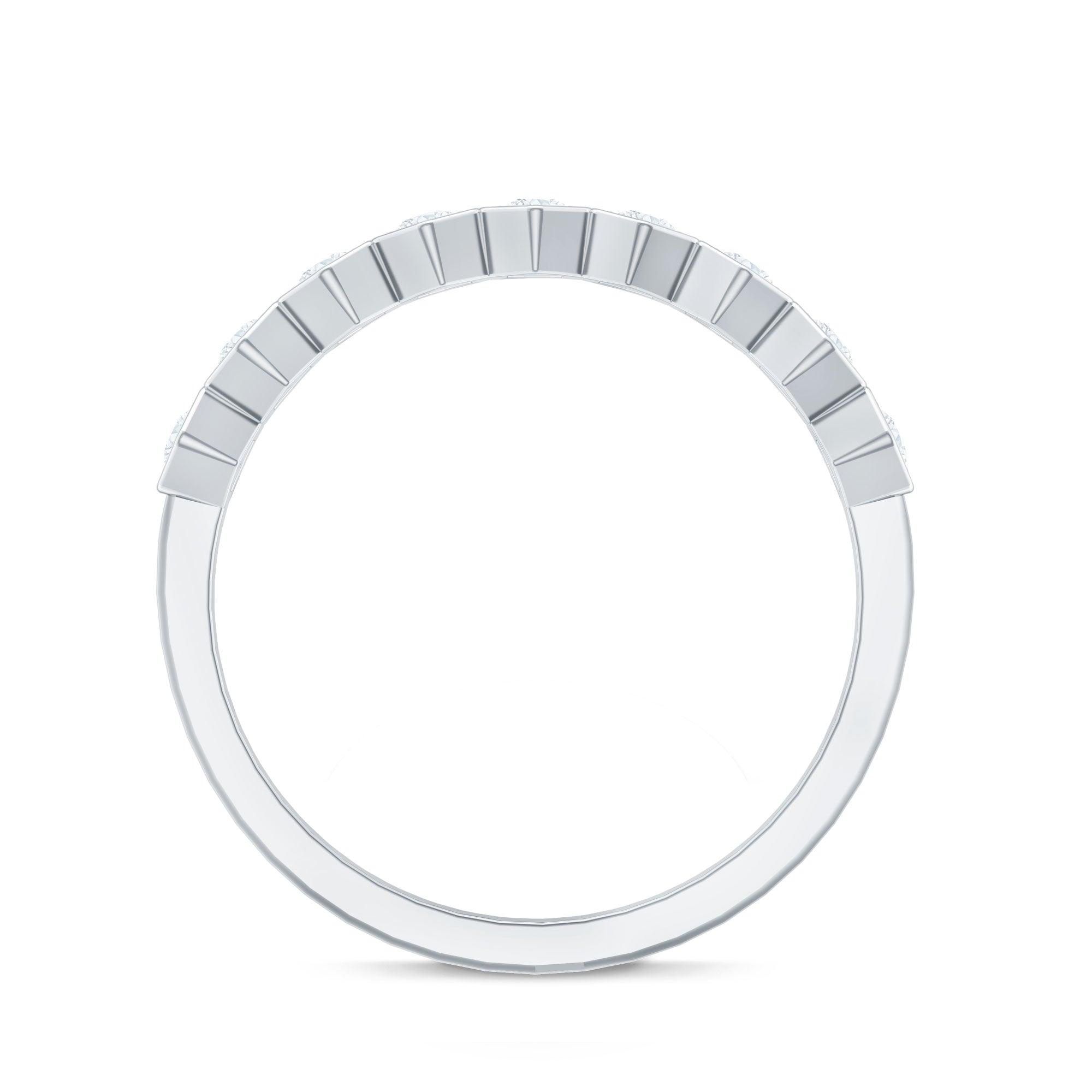 Rosec Jewels-Real Diamond Hexagon Half Eternity Ring for Women