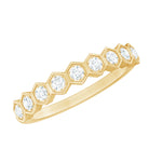 Rosec Jewels-Real Diamond Hexagon Half Eternity Ring for Women