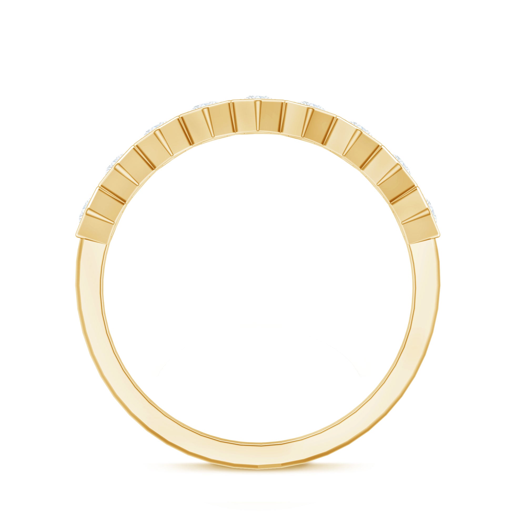 Rosec Jewels-Real Diamond Hexagon Half Eternity Ring for Women