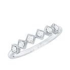 Minimal Diamond Geometric Half Eternity Ring Natural - ( HI-SI ) - Rosec Jewels