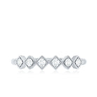 Minimal Diamond Geometric Half Eternity Ring Natural - ( HI-SI ) - Rosec Jewels