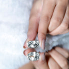 Rosec Jewels-Scatter Moissanite Wedding Wide Band Ring