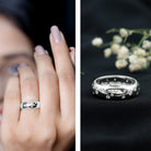 Rosec Jewels-Scatter Moissanite Wedding Wide Band Ring