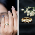Rosec Jewels-Scatter Moissanite Wedding Wide Band Ring