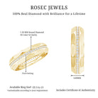 Natural Diamond Wide Eternity Band Ring with Textured Natural - ( HI-SI ) - Rosec Jewels