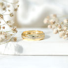 Natural Diamond Wide Eternity Band Ring with Textured Natural - ( HI-SI ) - Rosec Jewels