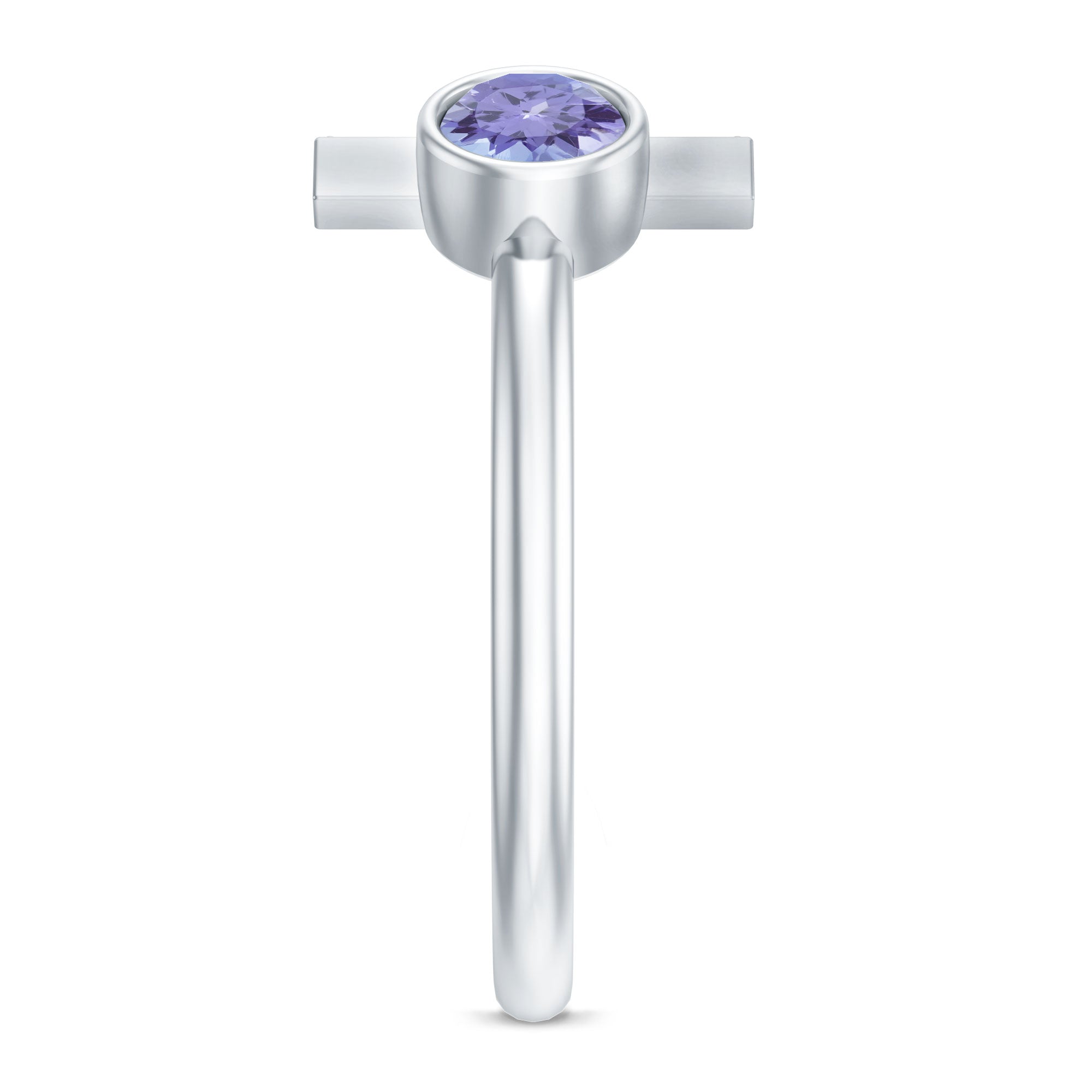 Contemporary Tanzanite Diamond Ring in Cuff Style AAA - Rosec Jewels