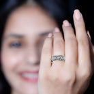 Bezel Set Diamond Flower Filigree Wedding Band Natural - ( HI-SI ) - Rosec Jewels