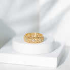 Bezel Set Diamond Flower Filigree Wedding Band Natural - ( HI-SI ) - Rosec Jewels