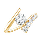 Rosec Jewels-0.9 Carat Certified Round Moissanite Bypass Engagement Ring