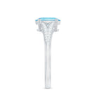 Rosec Jewels-Genuine 1 Carat Oval Aquamarine Engagement Ring with Diamond Split Shank