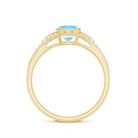 Rosec Jewels-Genuine 1 Carat Oval Aquamarine Engagement Ring with Diamond Split Shank