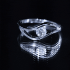 Certified 6 MM Round Moissanite Solitaire Ring with Tension Setting D-VS1 - Rosec Jewels