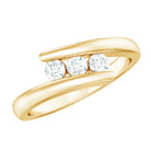 Certified Diamond Three Stone Promise Ring Natural - ( HI-SI ) - Rosec Jewels