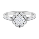 Rosec Jewels-Vintage Inspired Diamond Halo Engagement Ring In Illusion Setting