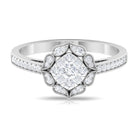 Rosec Jewels-Vintage Inspired Diamond Halo Engagement Ring In Illusion Setting