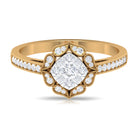 Rosec Jewels-Vintage Inspired Diamond Halo Engagement Ring In Illusion Setting