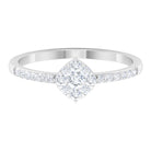 Certified Diamond Engagement Ring in Illusion Setting Natural - ( HI-SI ) - Rosec Jewels