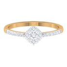 Certified Diamond Engagement Ring in Illusion Setting Natural - ( HI-SI ) - Rosec Jewels
