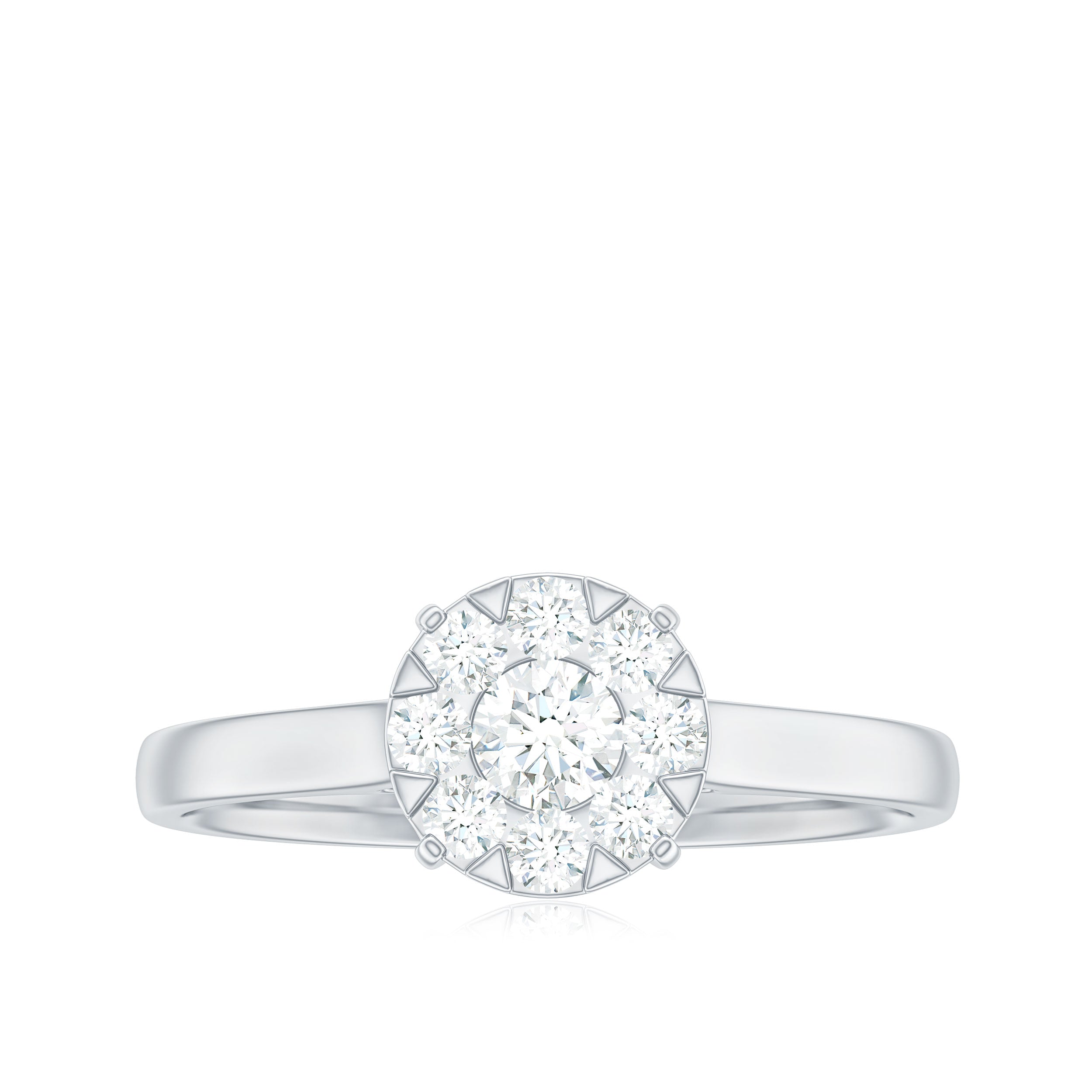 Rosec Jewels-Natural Diamond Promise Ring in Illusion Set