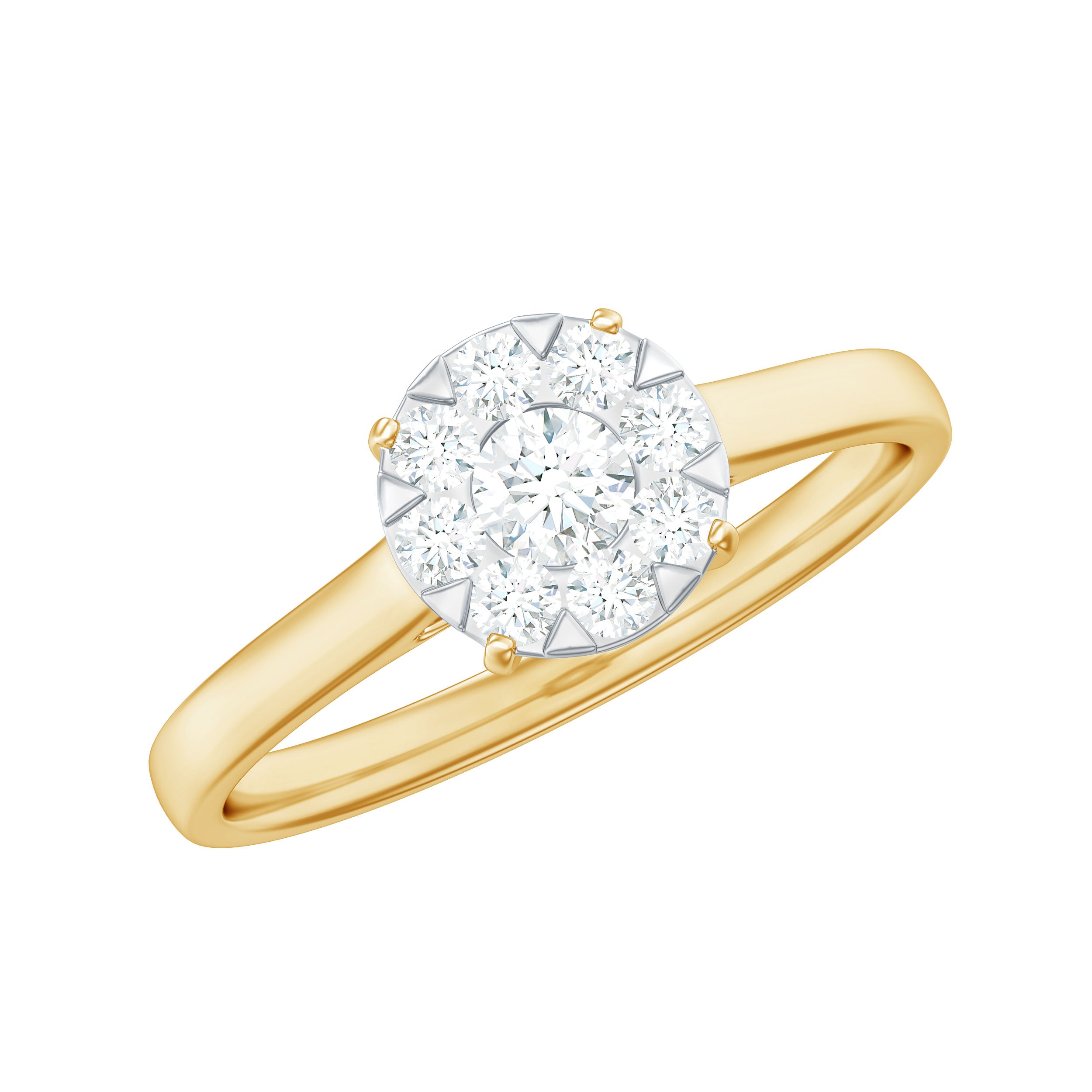 Rosec Jewels-Natural Diamond Promise Ring in Illusion Set
