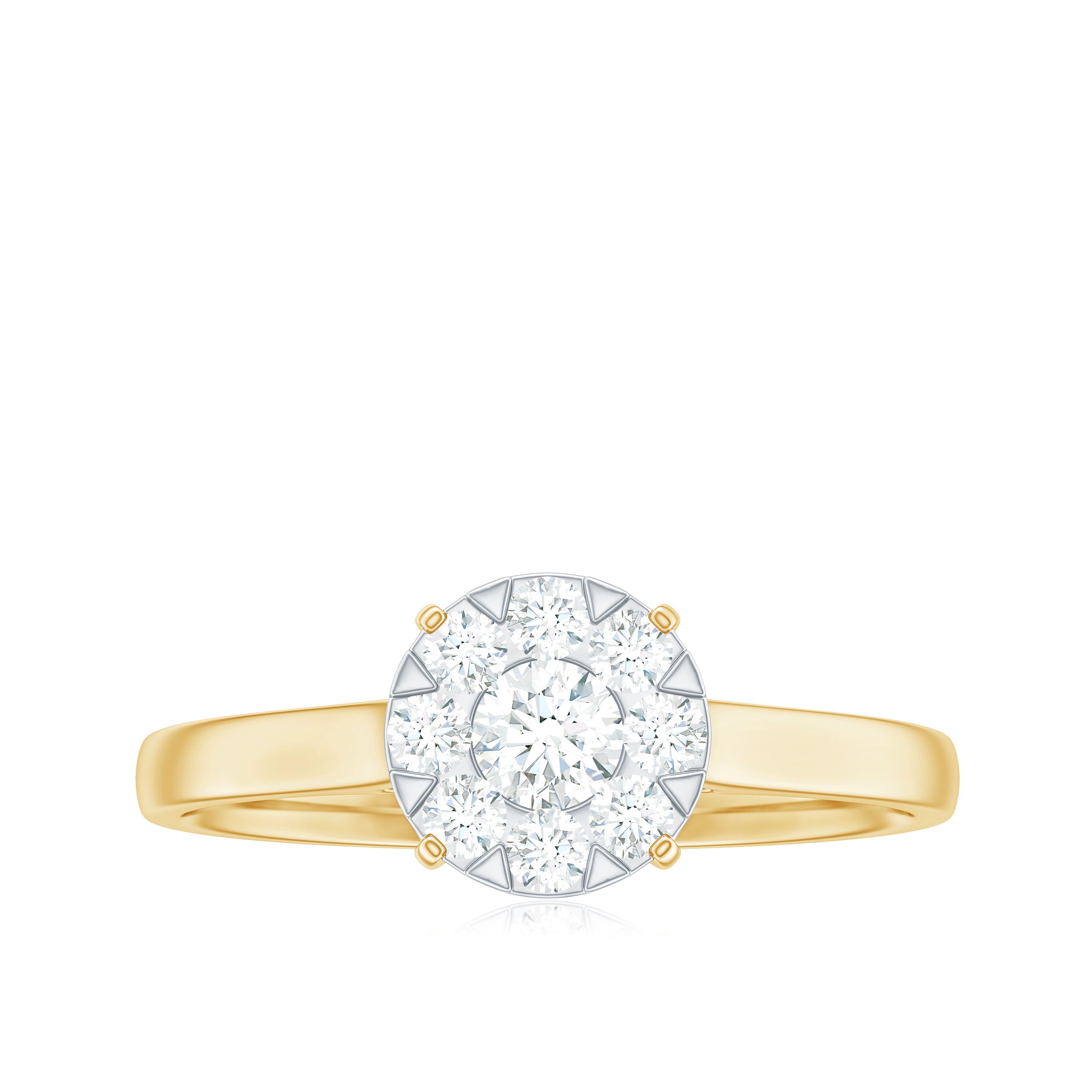 Rosec Jewels-Natural Diamond Promise Ring in Illusion Set