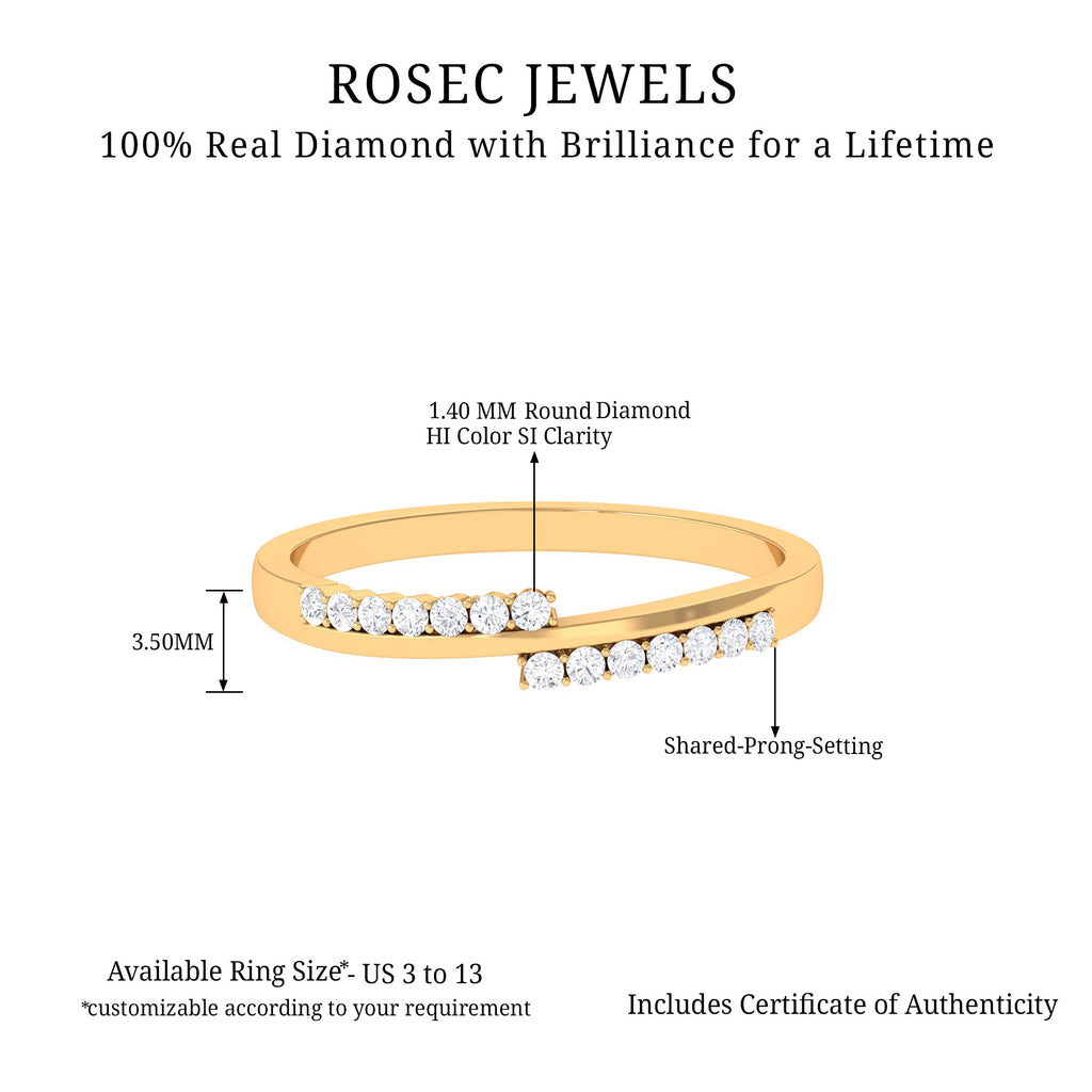 Minimal Diamond Stackable Band Ring in Prong Setting Diamond - ( HI-SI ) - Color and Clarity - Rosec Jewels