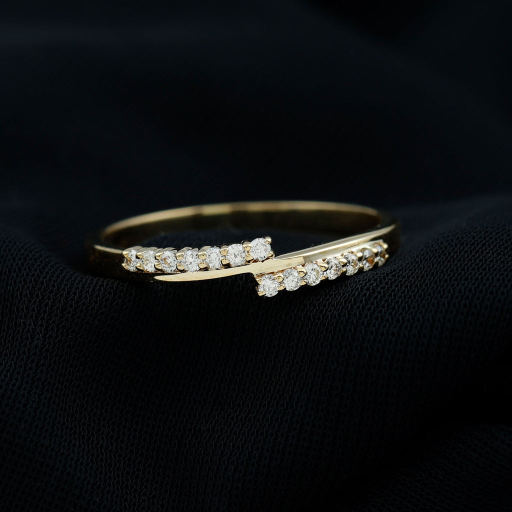 Minimal Diamond Stackable Band Ring in Prong Setting Diamond - ( HI-SI ) - Color and Clarity - Rosec Jewels
