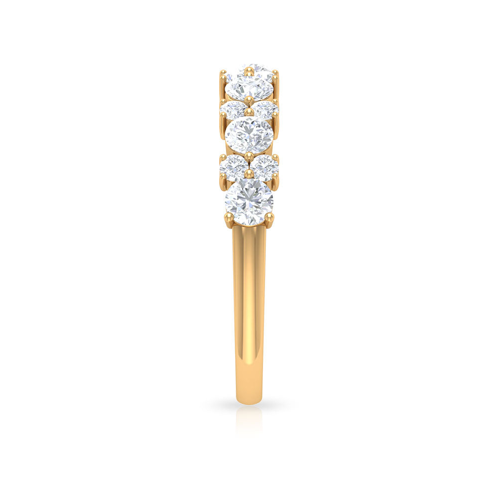 Certified Real Diamond Half Eternity Ring Natural - ( HI-SI ) - Rosec Jewels