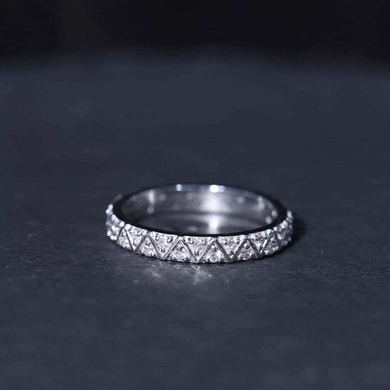 Rosec Jewels-Diamond Band Ring in Surface Prong Set