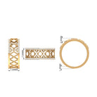 3/4 CT Vintage Inspired Diamond Wedding Band with Cutwork Details Natural - ( HI-SI ) - Rosec Jewels