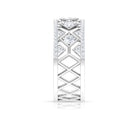 3/4 CT Vintage Inspired Diamond Wedding Band with Cutwork Details Natural - ( HI-SI ) - Rosec Jewels