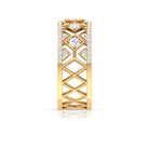 3/4 CT Vintage Inspired Diamond Wedding Band with Cutwork Details Natural - ( HI-SI ) - Rosec Jewels