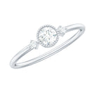 Minimal Diamond Promise Ring in Bezel Setting Natural - ( HI-SI ) - Rosec Jewels