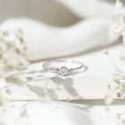 Minimal Diamond Promise Ring in Bezel Setting Natural - ( HI-SI ) - Rosec Jewels