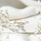 Minimal Diamond Promise Ring in Bezel Setting Natural - ( HI-SI ) - Rosec Jewels