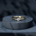 Minimal Diamond Promise Ring in Bezel Setting Natural - ( HI-SI ) - Rosec Jewels