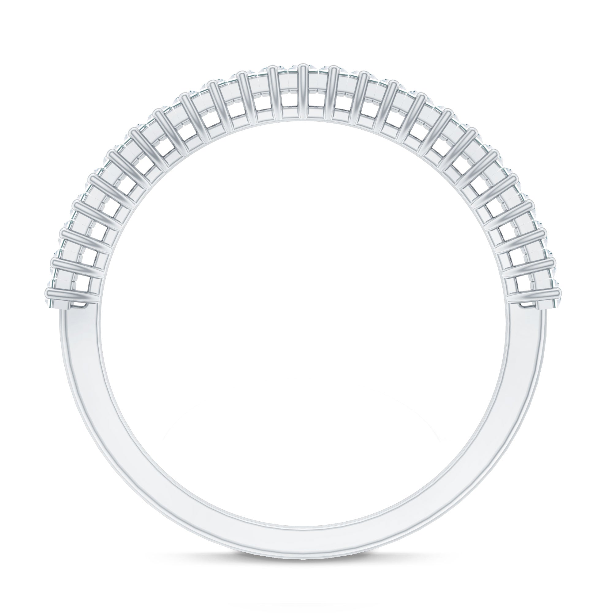 Natural Baguette Diamond Half Eternity Ring for Anniversary Natural - ( HI-SI ) - Rosec Jewels