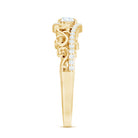 Vintage Style Diamond Engagement Ring with Bypass Shank Natural - ( HI-SI ) - Rosec Jewels
