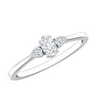 Real Diamond 3 Stone Promise Ring for Valentines Natural - ( HI-SI ) - Rosec Jewels