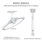 Real Diamond 3 Stone Promise Ring for Valentines Natural - ( HI-SI ) - Rosec Jewels